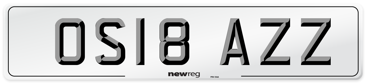 OS18 AZZ Number Plate from New Reg